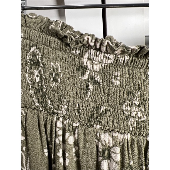 Aerie Paisley Print Smocked Tiered Ruffle Pull On Mini Skirt Size Medium - Picture 4 of 9